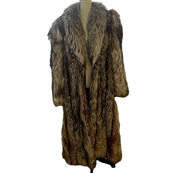 Silver Fox fur coat full length size large mint condition - Picture 4 of 14